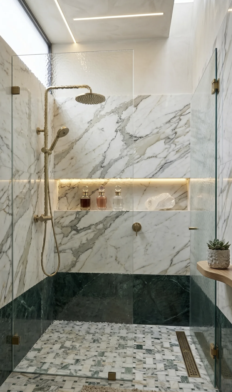 Wet room with toughened glass