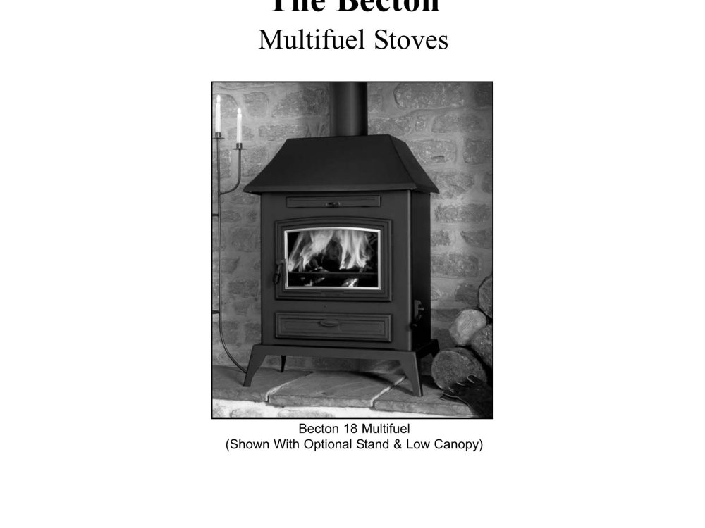 Aarrow 18 stove with glass ceramic door, fire on.