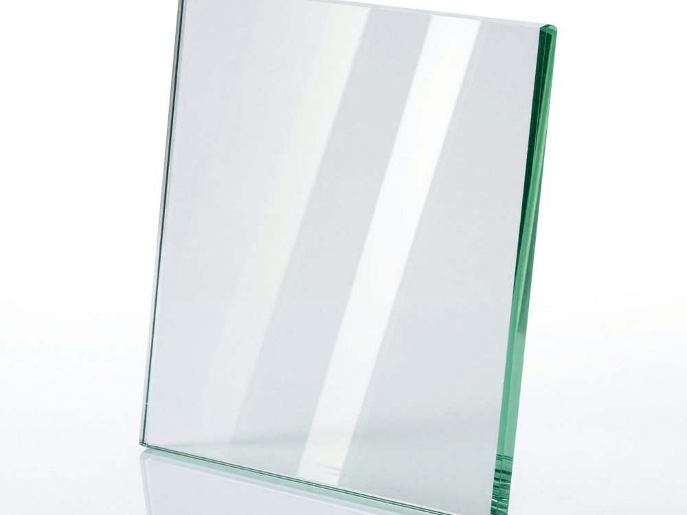 Clear toughened glass shelf with polished edges