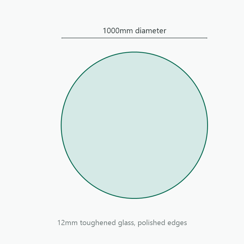 Circular Glass Hearth 1000mm