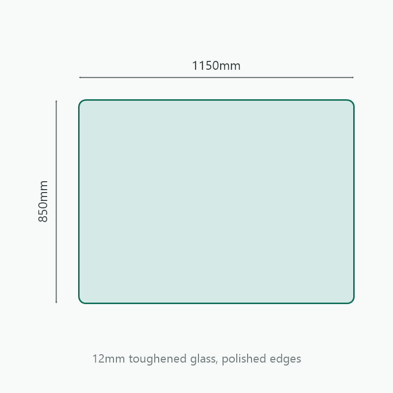 Rectangular Glass Hearth 1150 x 850mm
