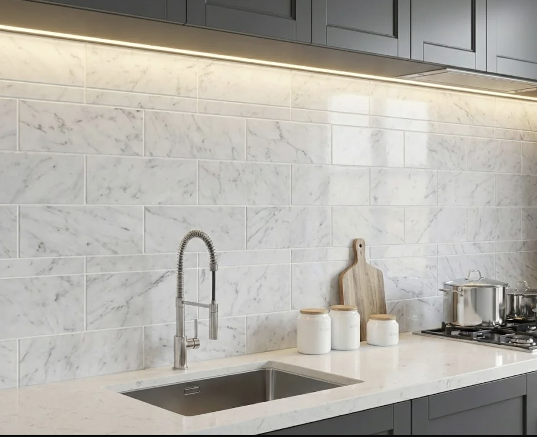 modern splashback clean kitchen