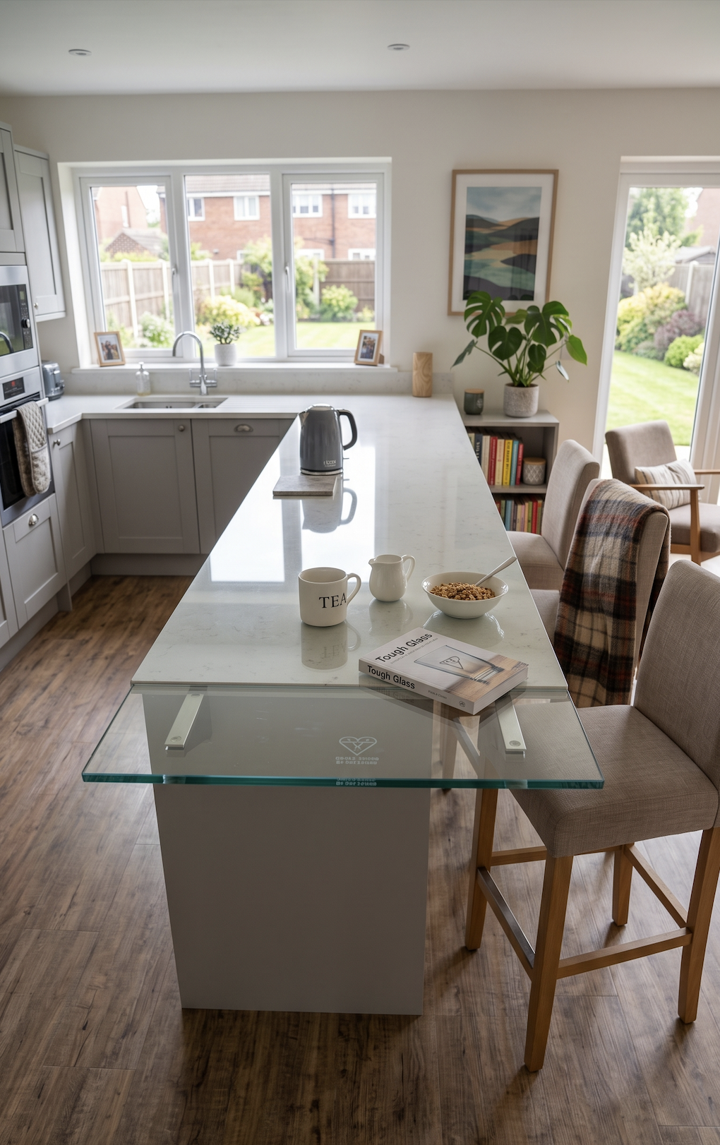 toughened breakfast bar glass